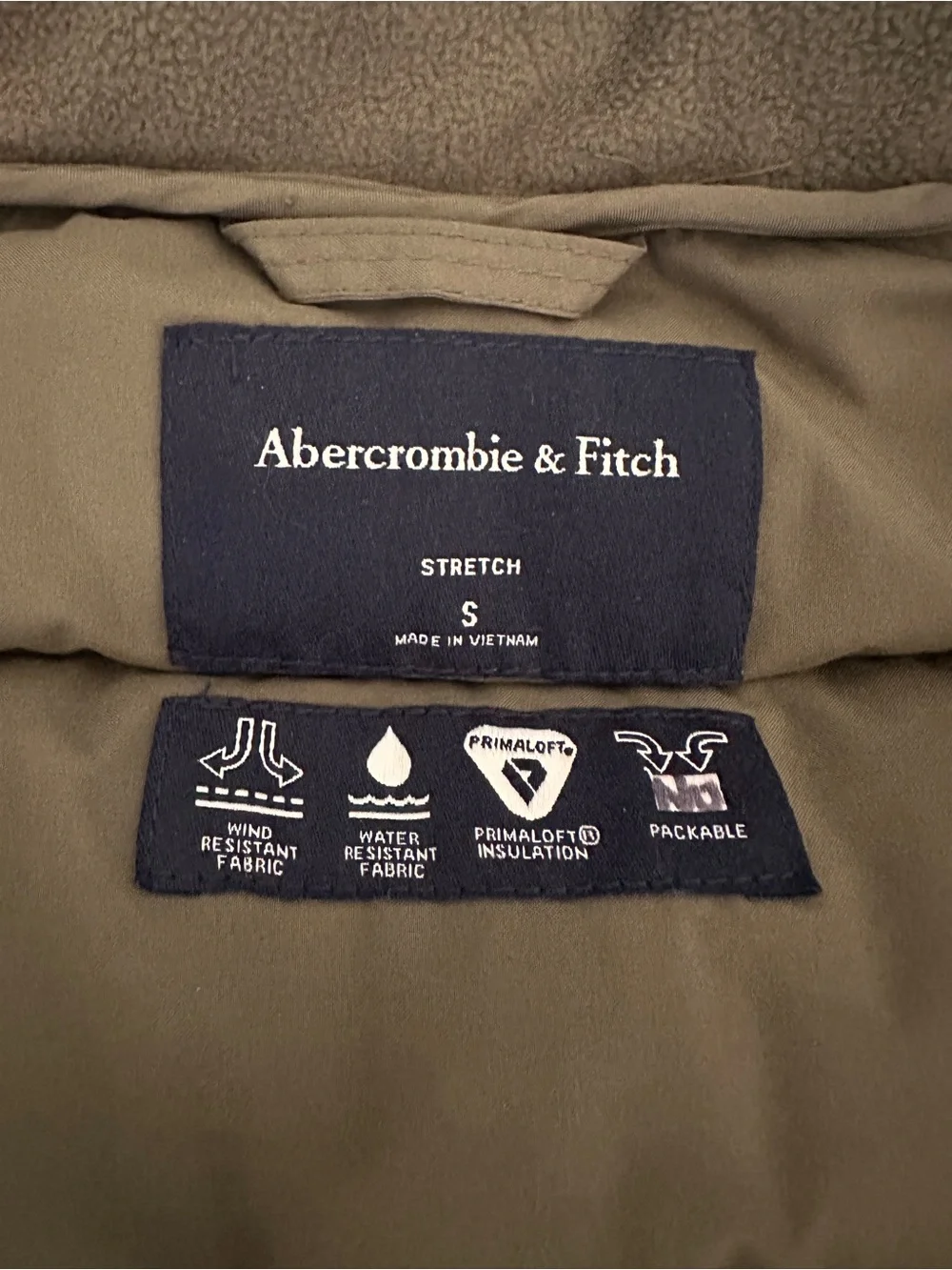Abercrombie & Fitch Olive Green Quilted Puffer Vest